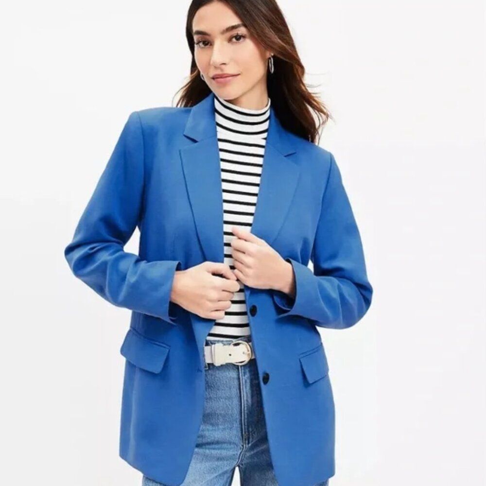 LOFT Linen-Blend Modern Blazer | Size 10 - NWT